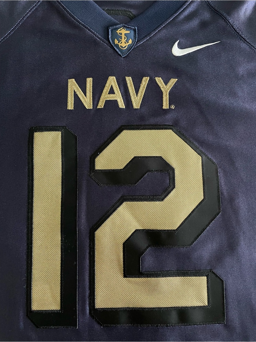 Nike Navy Midshipmen Football Jersey Men’s L #12 Pro Combat Stitched NCAA - Picture 9 of 11